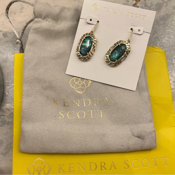 NWT Kendra Scott Gold-Tone Dani Figaro Frame Drop Earrings - Picture 4 of 4